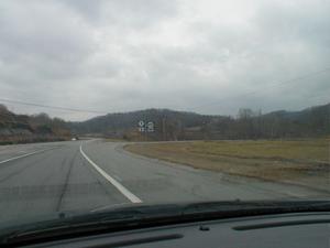 Intersection of KY 9 and KY 1959 on the AA Highway in Carter County. (January 3, 2003)