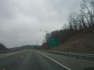 Signage for the junction of the two branches of the AA Highway in Lewis County. (January 3, 2003)