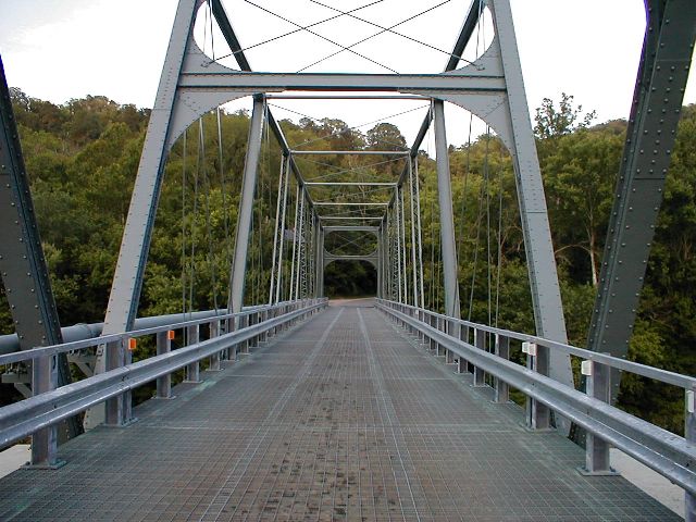 KY 2328's one lane wrought iron bridge over the Kentucky River.