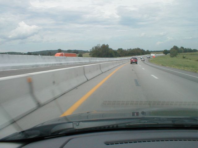 Construction just north of Exit 36. (August 15, 2002)