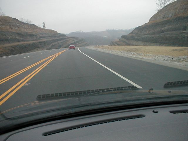 A rock cut along KY 67. (January 3, 2003)