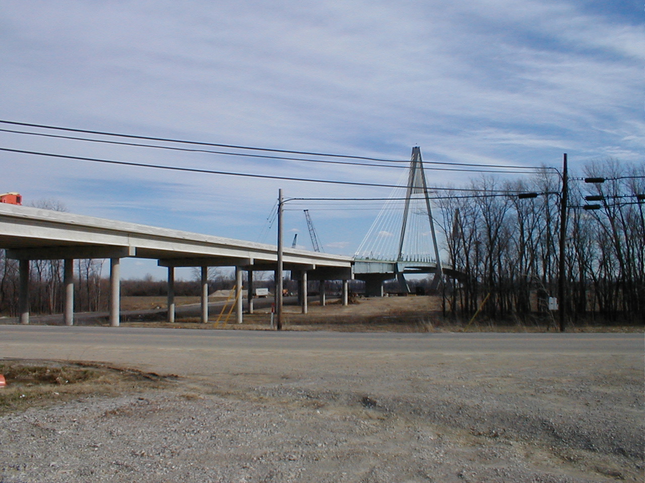 The bridge viewed from Indiana Route 66.