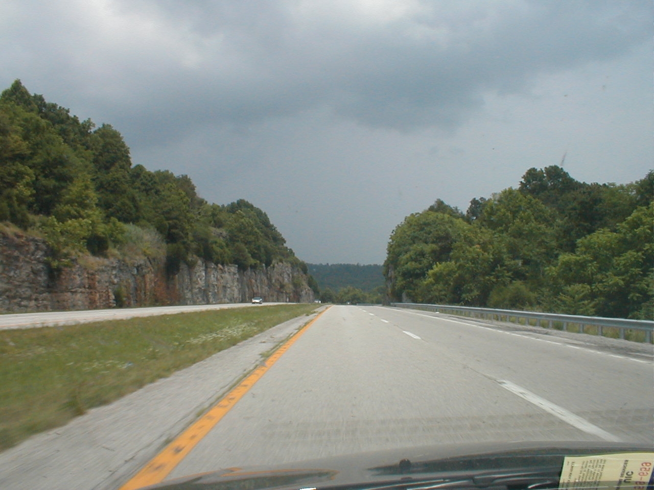 Descending into a valley in eastern Adair County.