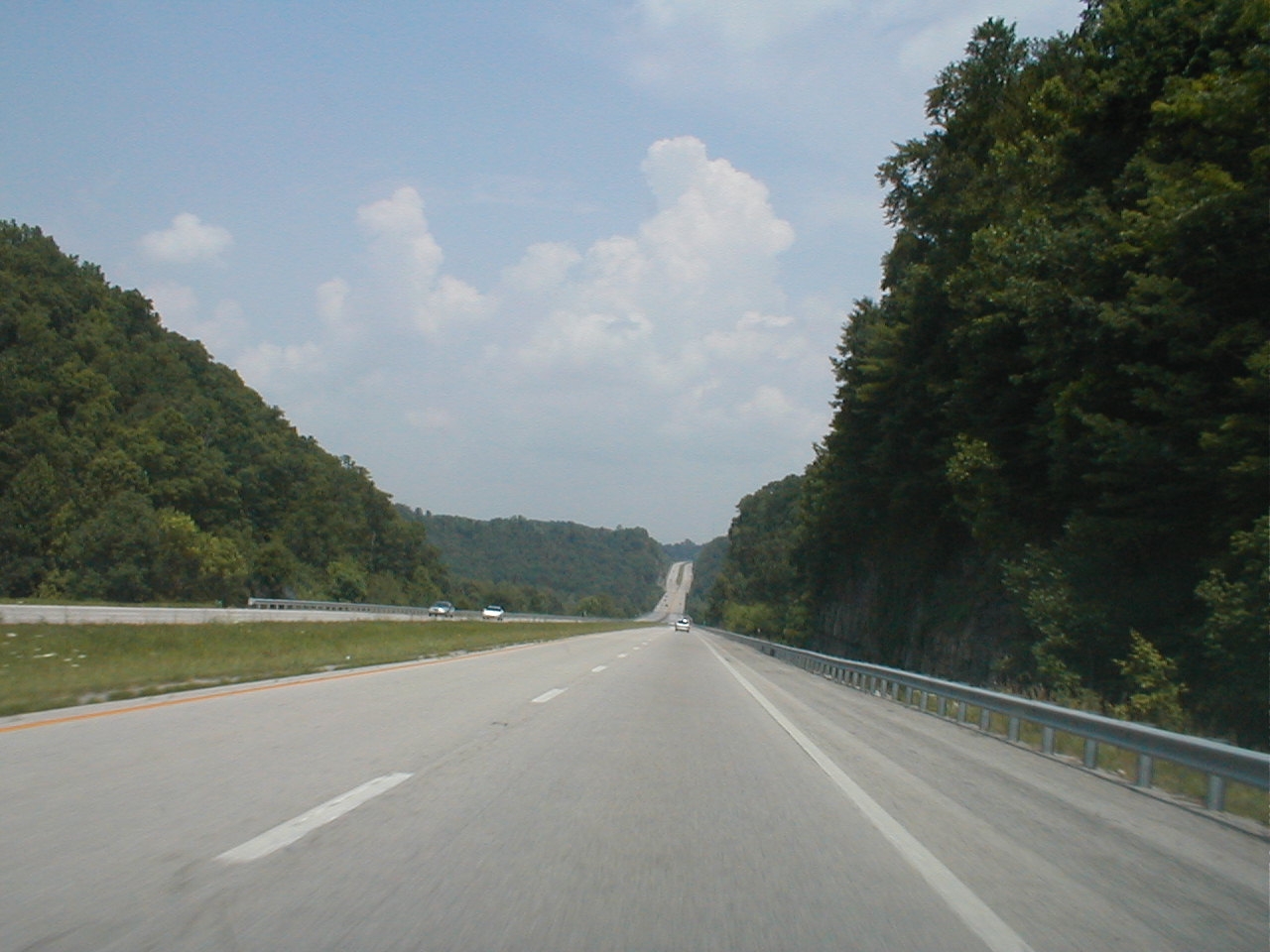 Approach to bridge crossing the Fishing Fork of the Cumberland River.