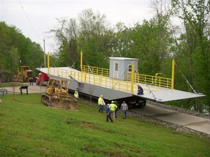 New KY 214 ferry barge on the boat ramp.