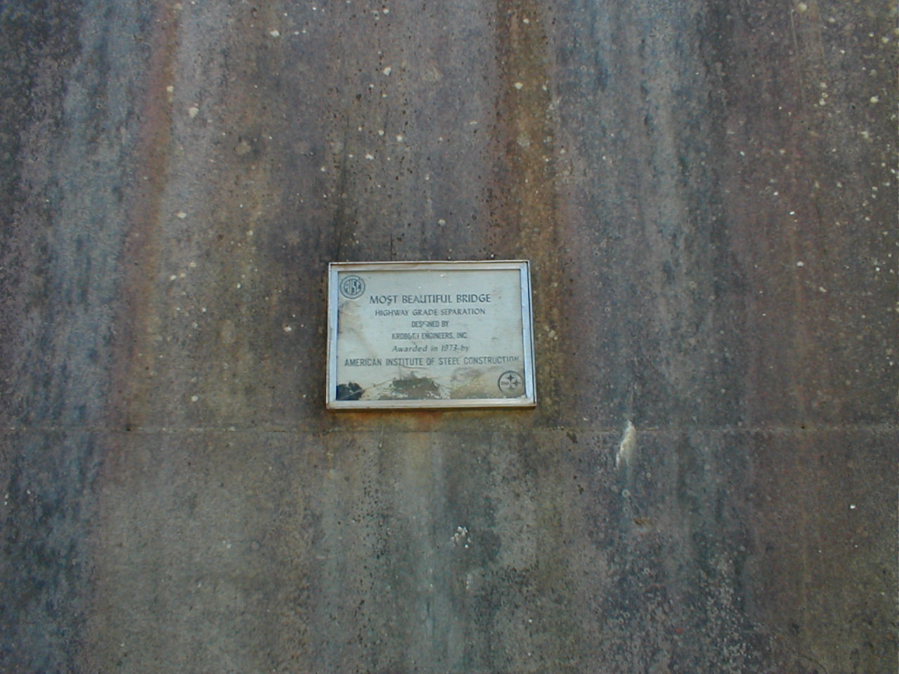 A view of the plaque showing the 1973 award.