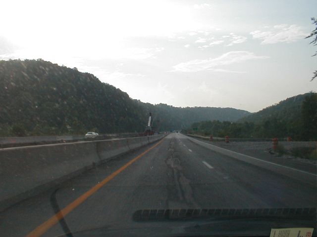 Work to widen the I-75 bridge over the Rockcastle River in Laurel and Rockcastle Counties. (July 5, 2003)