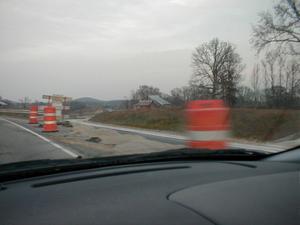A new section of KY 101 being constructed near the old KY 101 in Edmonson County (November 18, 2001)
