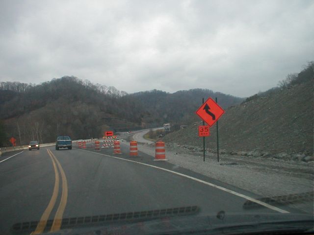 Construction on KY 645 in Martin County (January 3, 2003)