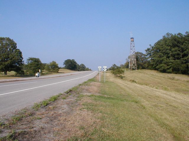 Looking east on US 68/KY 80 at The Trace.