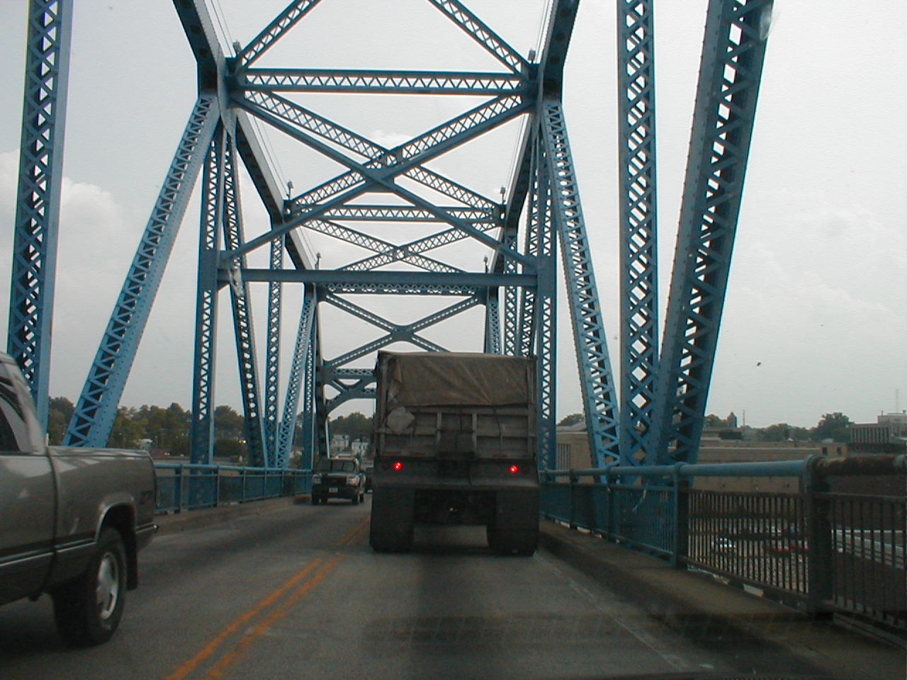 Traffic congestion at the Kentucky end of the Cary Bridge.